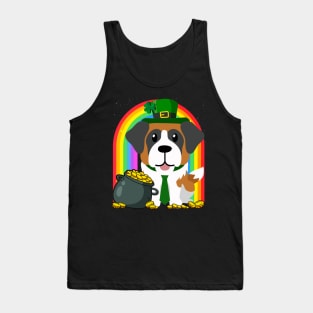 Saint Pierre Rainbow Irish Clover St Patrick Day Dog Gift design Tank Top